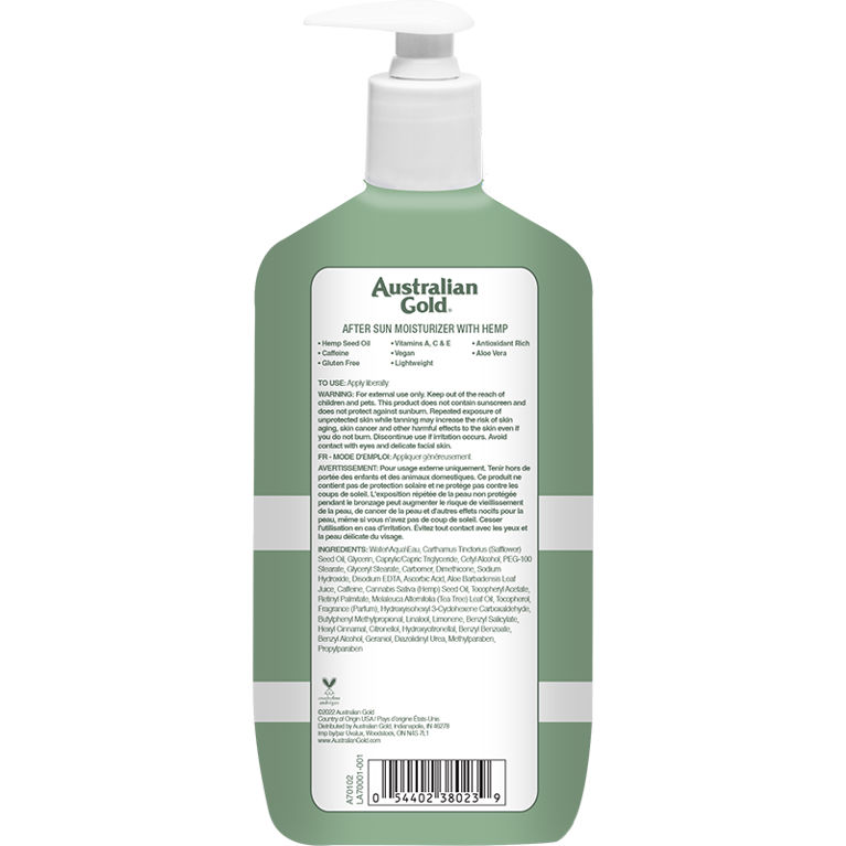 Australian Gold AG After Sun Moisturizer With Hemp 16 Fl Oz