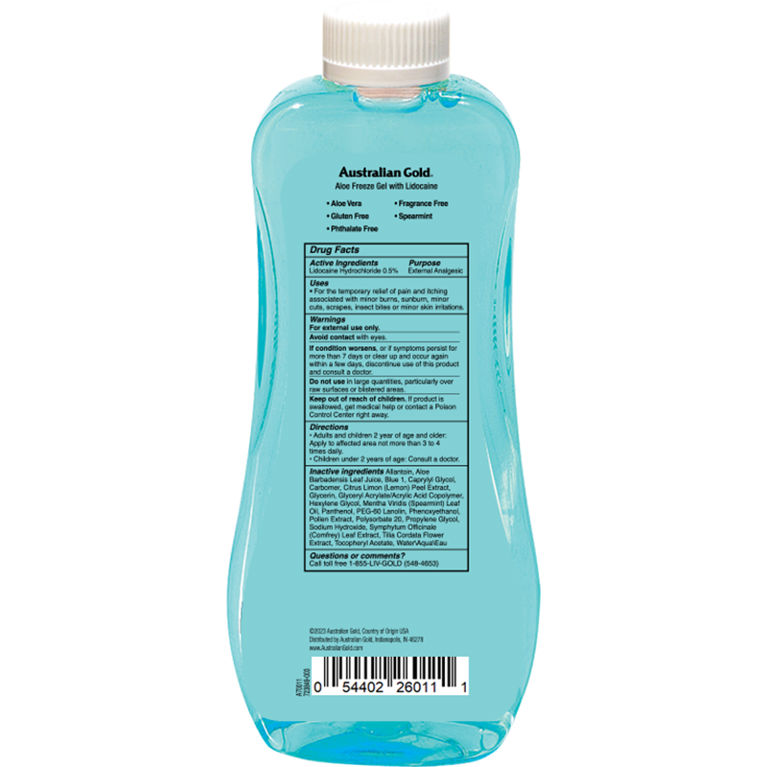 Australian Gold Freeze Gel Lidocaine 8 Fl Oz