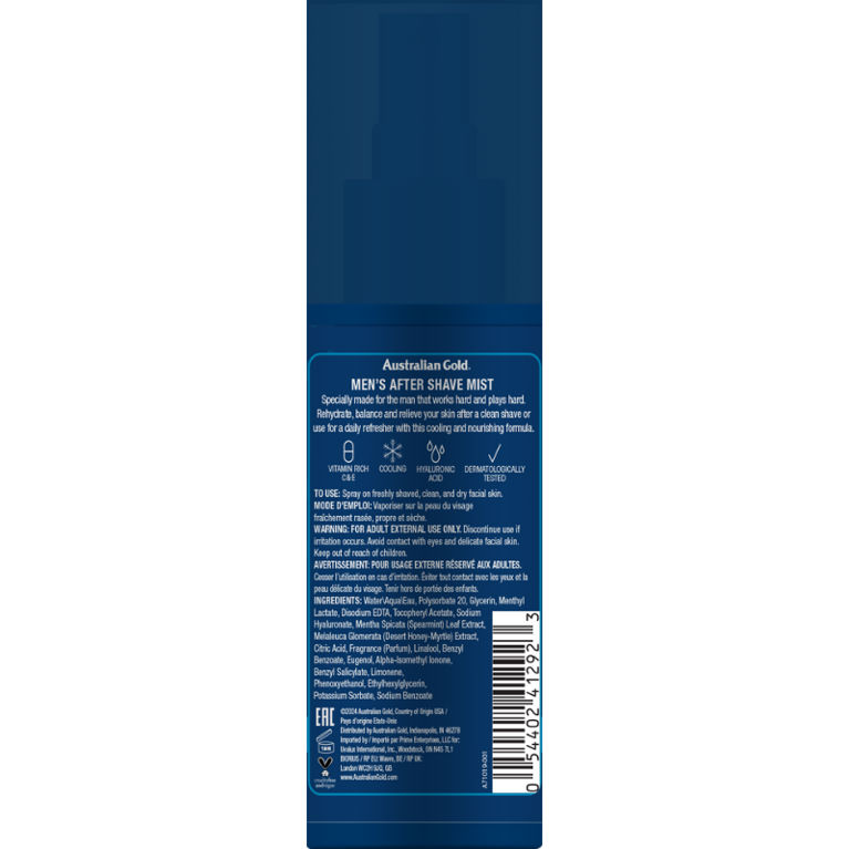 Australian Gold Men's After Shave Mist 3 Fl Oz