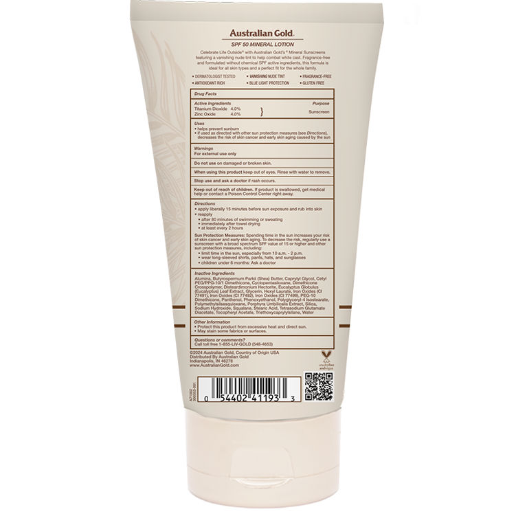 Australian Gold Mineral SPF 50 Lotion 5 FL OZ