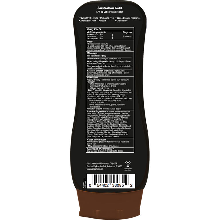 Australian Gold SPF 15 Lotion Bronzer 8 Fl Oz