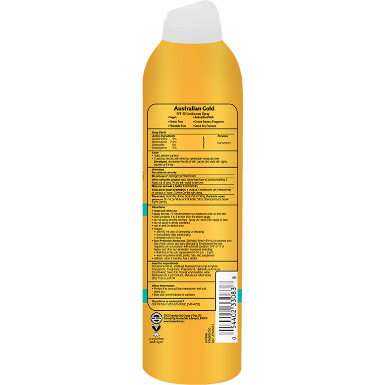 Australian Gold SPF 30 Cont Spray 6oz