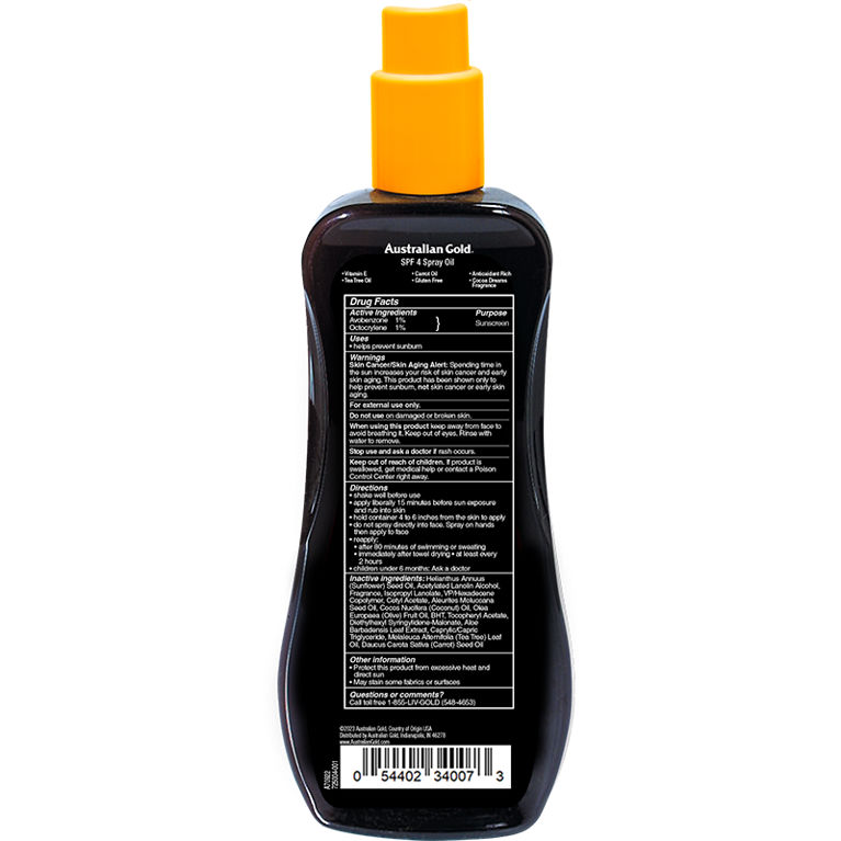 Australian Gold SPF 4 Spray Oil 8 Fl Oz