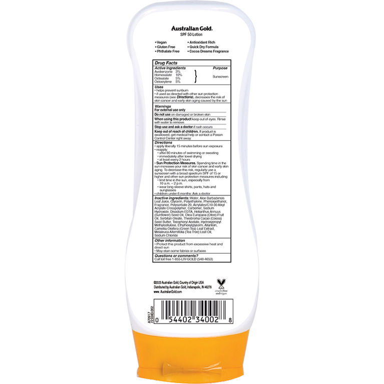 Australian Gold SPF 50 Lotion 8 Fl Oz