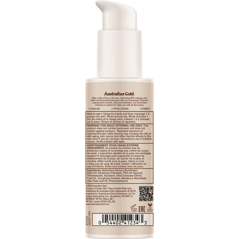 Australian Gold Sunscreen Cleanser 3 Fl Oz