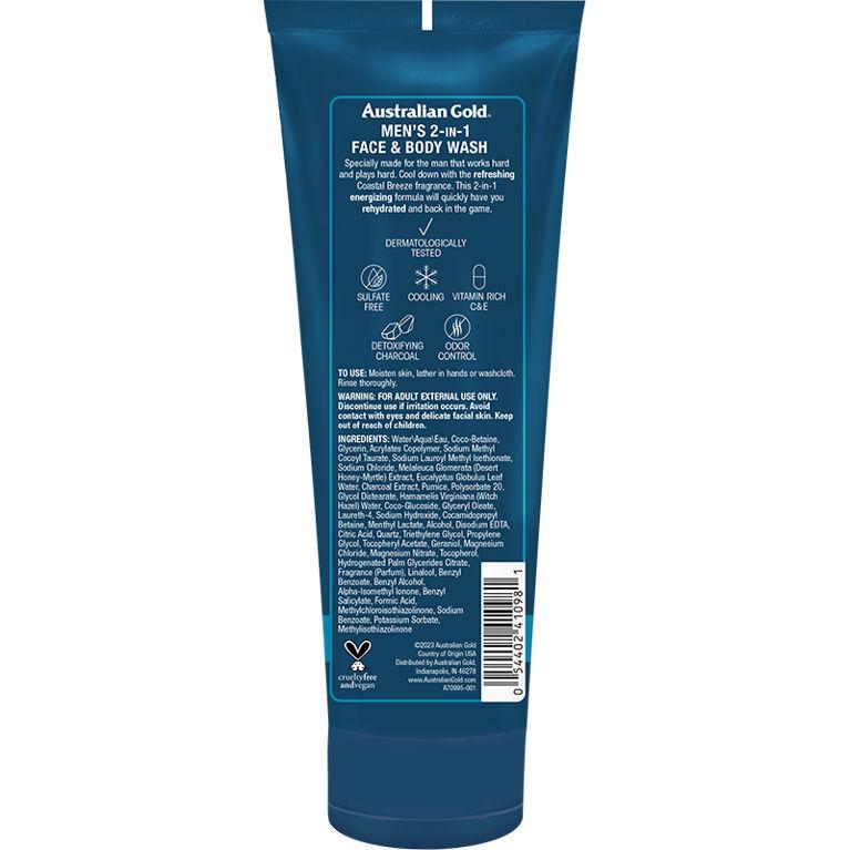 Australian Gold Men’s Coastal Breeze 2-in-1 Face & Body Wash 8.5 Fl Oz