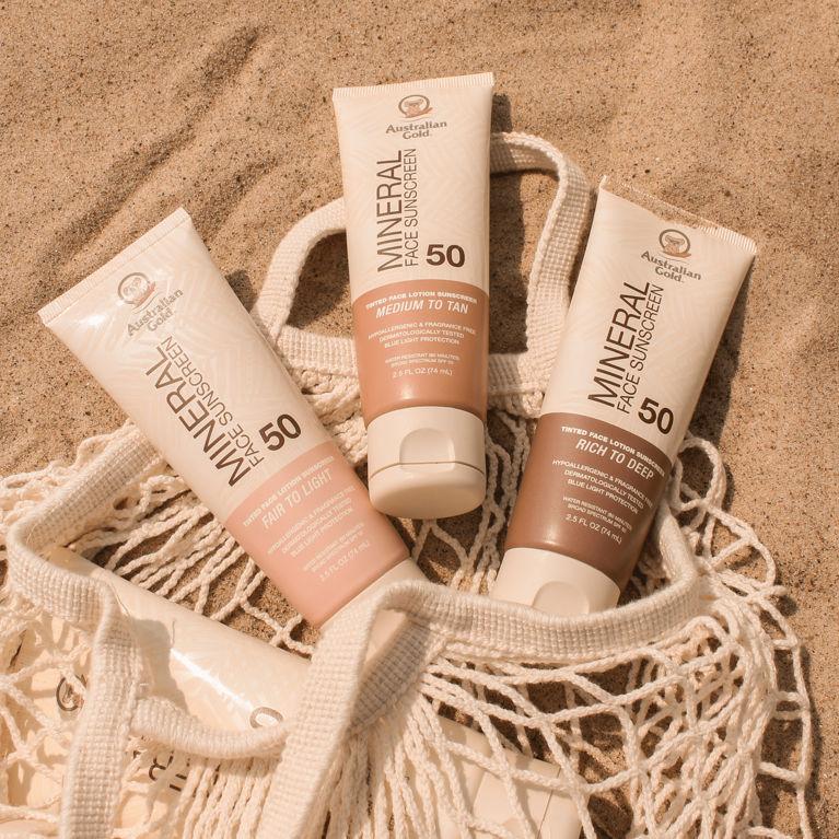 Australian Gold Mineral SPF 50 Tinted Face Rich To Deep 2.5 Fl Oz