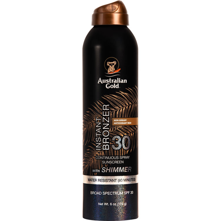 australian gold SPF 30 Continuous Spray Bronzer Shimmer 6 oz