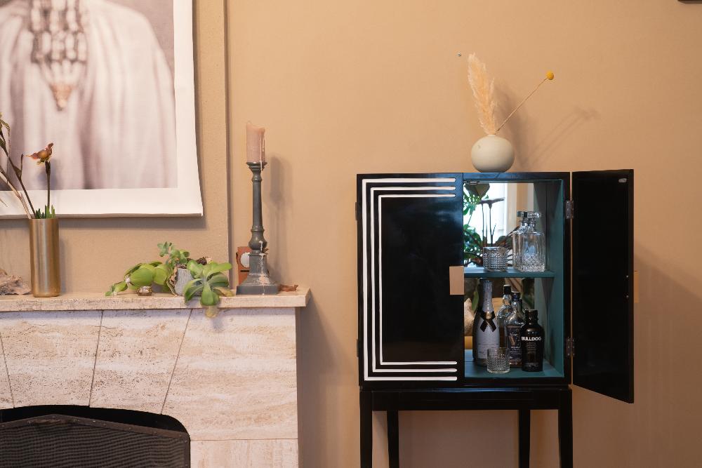 Authentic Models Art Deco Liqour Cabinet Black & White