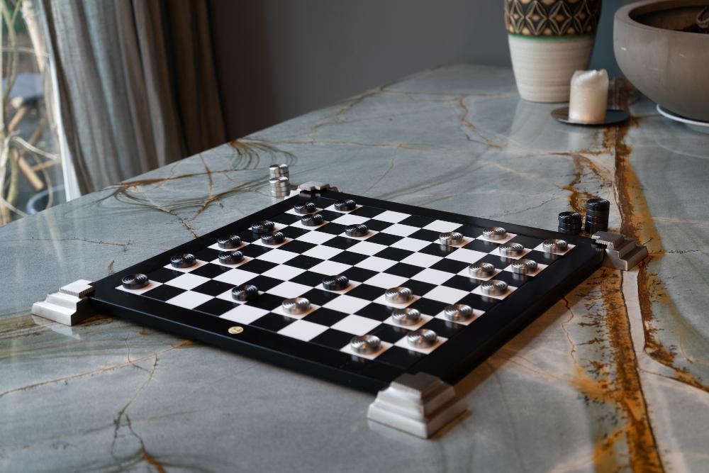 Authentic Models Checkers Set Metal