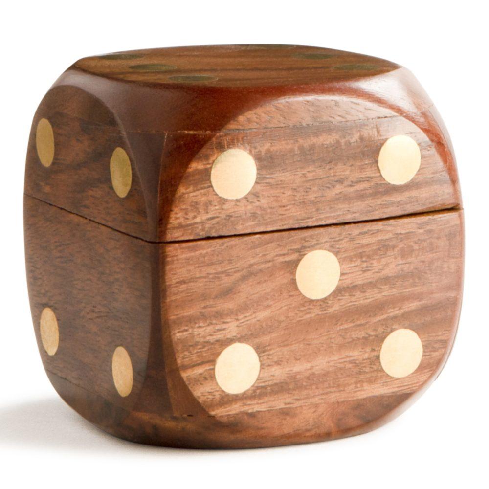 Authentic Models Dice Box With 5 Dices Brass