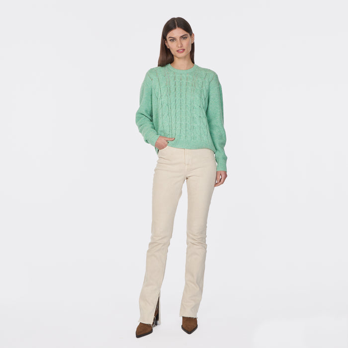 Autumn Cashmere 6 Ply Open Cable Crew