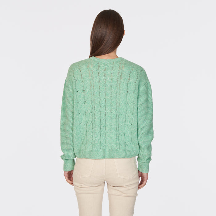 Autumn Cashmere 6 Ply Open Cable Crew