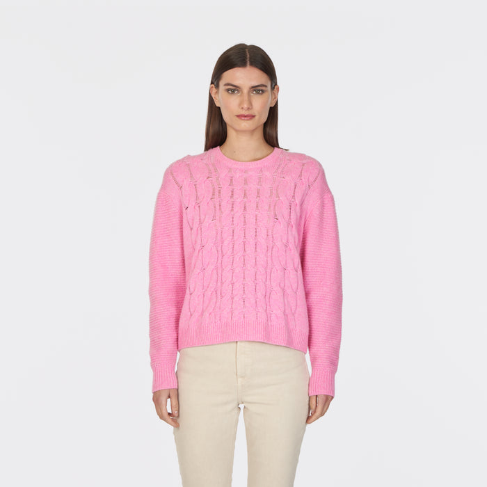 Autumn Cashmere 6 Ply Open Cable Crew