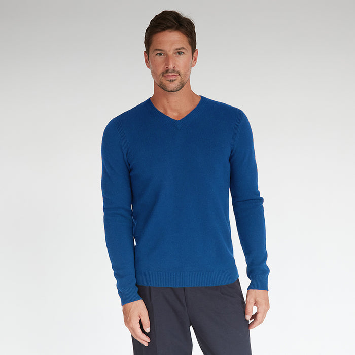 autumn cashmere Basic V-Neck in Electric Pale Blue