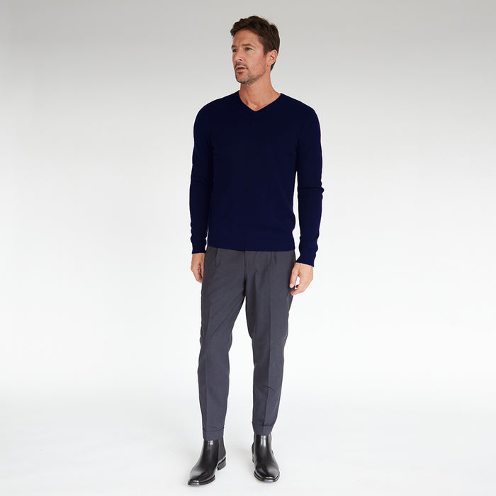 Autumn Cashmere Basic V-Neck In Navy