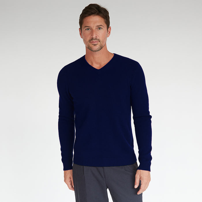 autumn cashmere Basic V-Neck in Navy