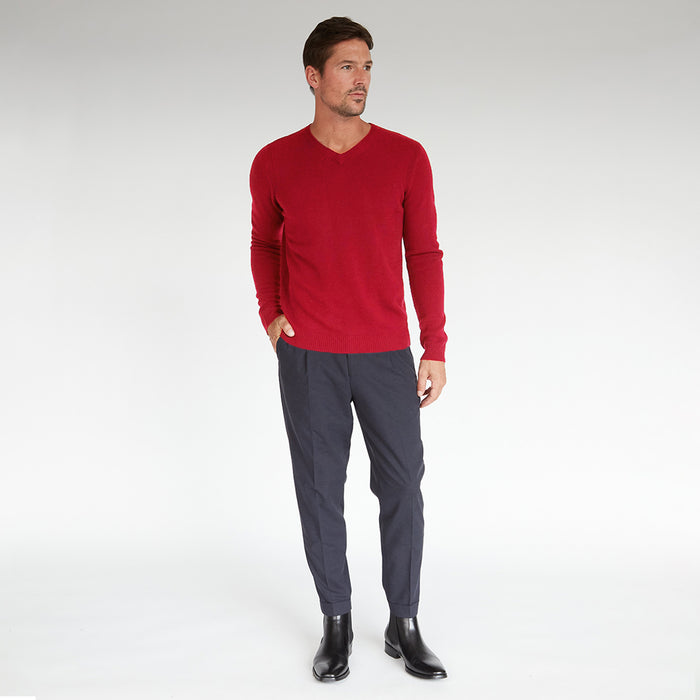 Autumn Cashmere Basic V-Neck In Red