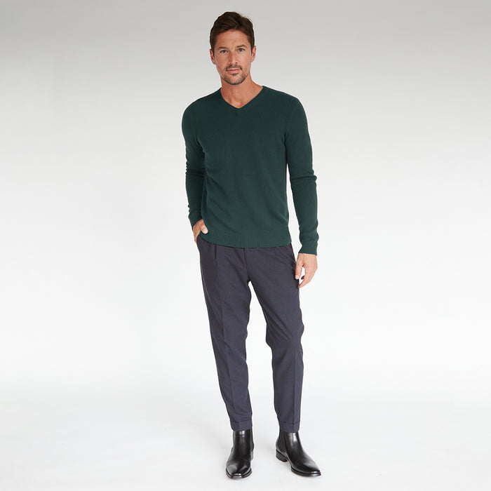 Autumn Cashmere Basic V-Neck In Spruce