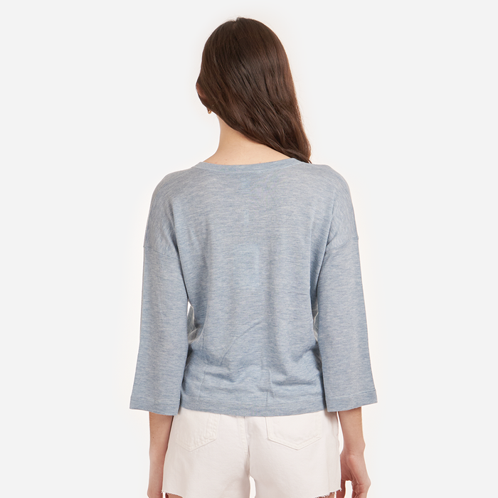 Autumn Cashmere Bell Sleeve V W/ Seamed Yoke