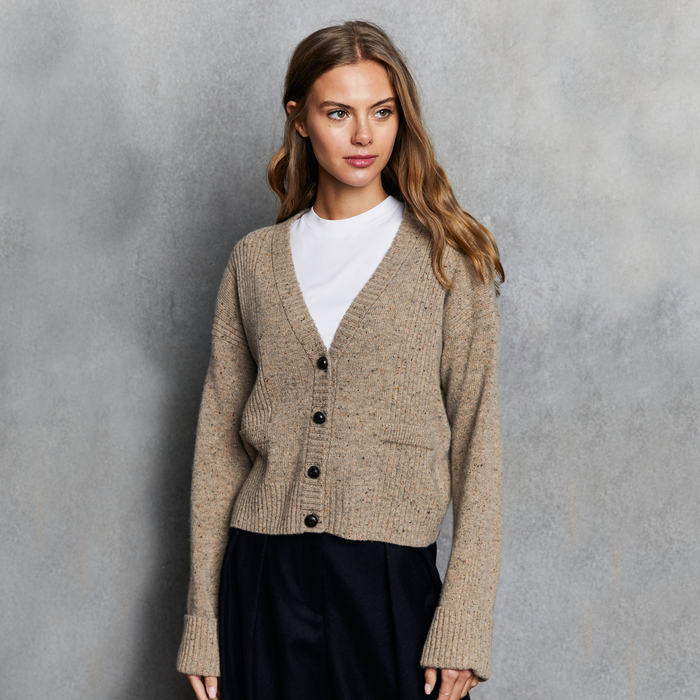 Autumn Cashmere Boxy Cuffed V-Neck Cardigan