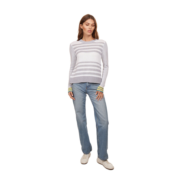 Autumn Cashmere Boxy Stripe W/ Tuck Stitch