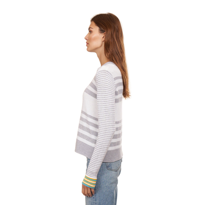 Autumn Cashmere Boxy Stripe W/ Tuck Stitch