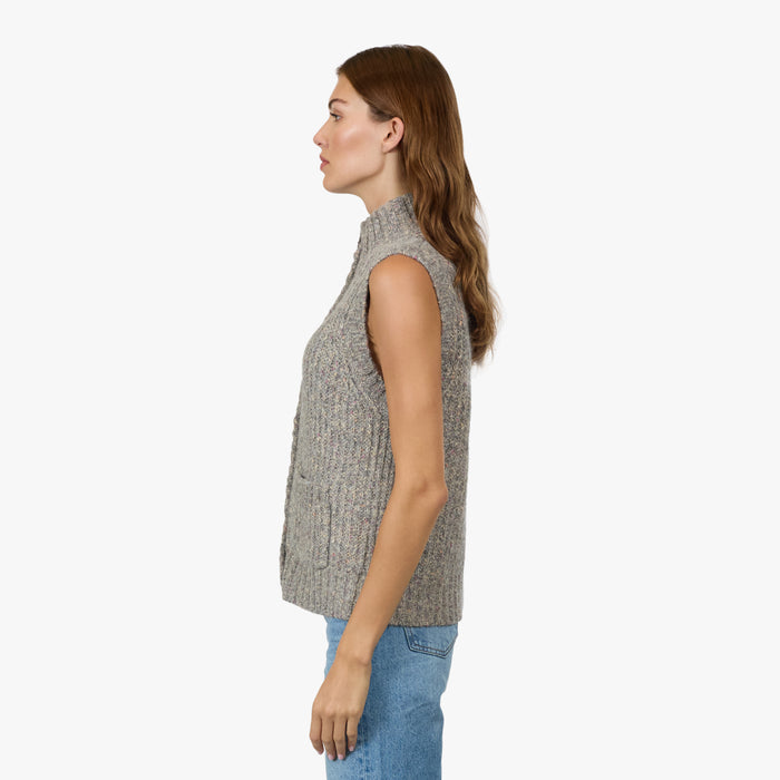 Autumn Cashmere Button Front Mock Neck Vest