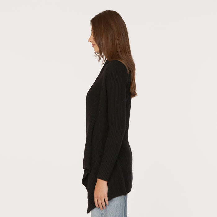 Autumn Cashmere Cable Drape In Ebony