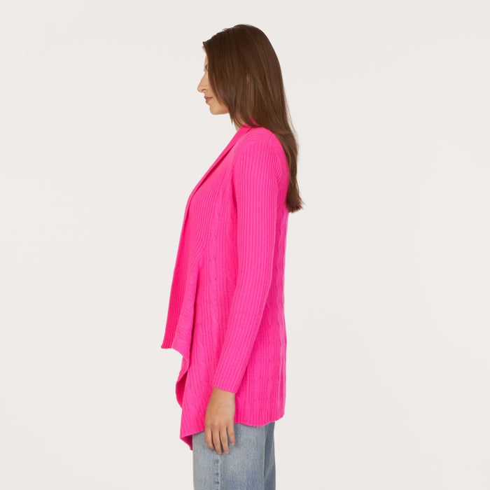 Autumn Cashmere Cable Drape In Hyper Pink