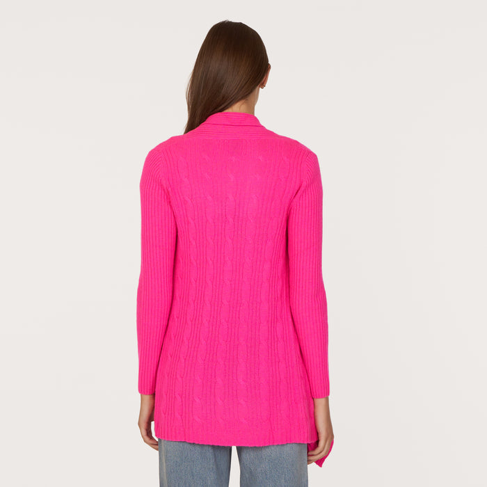 Autumn Cashmere Cable Drape In Hyper Pink