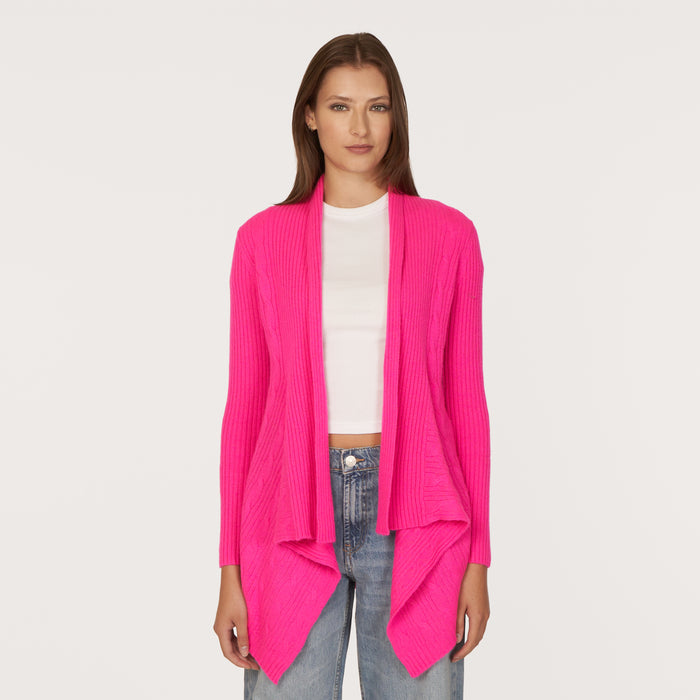 autumn cashmere Cable Drape in Hyper Pink