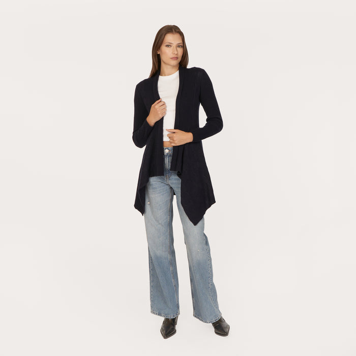 Autumn Cashmere Cable Drape In Peacoat