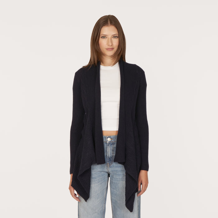 autumn cashmere Cable Drape in Peacoat
