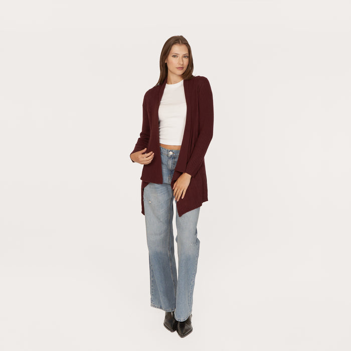 Autumn Cashmere Cable Drape In Wine