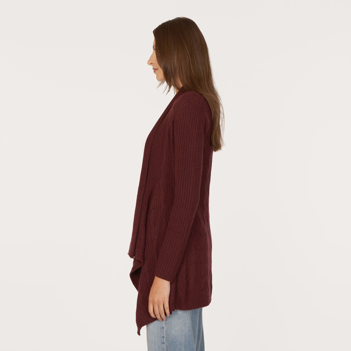 Autumn Cashmere Cable Drape In Wine