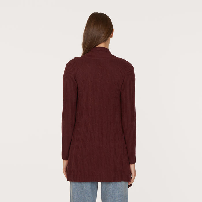 Autumn Cashmere Cable Drape In Wine