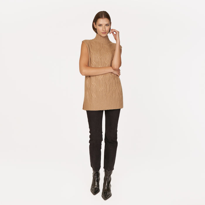 Autumn Cashmere Chunky Cable Sleeveless Tunic