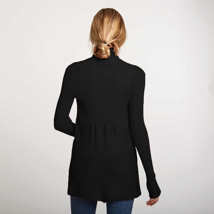 Autumn Cashmere Cotton Rib Drape In Black