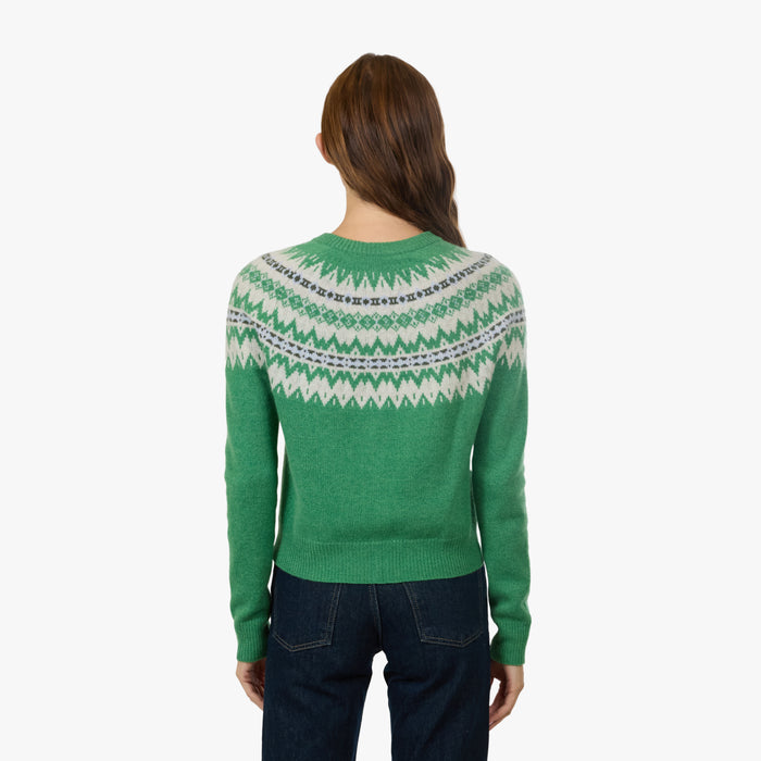Autumn Cashmere Crew Neck Cardi W/ Fair Isle