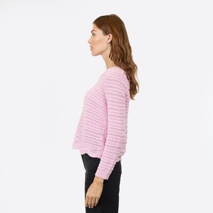 Autumn Cashmere Crew W/ Scallop Edge In Peppermint
