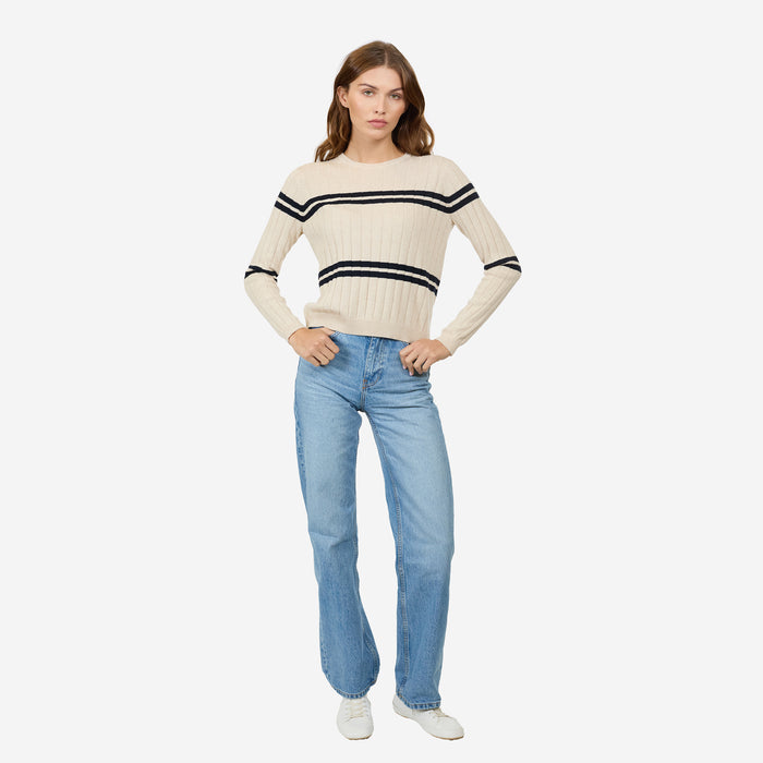 Autumn Cashmere Cropped Panel Rib Crew