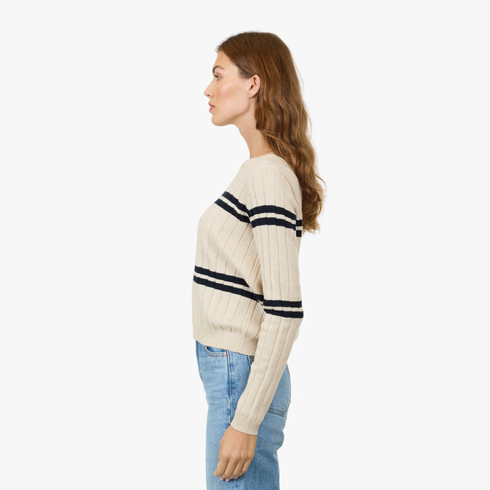 Autumn Cashmere Cropped Panel Rib Crew