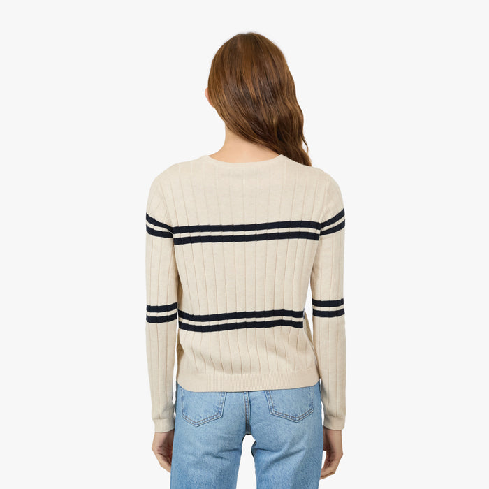 Autumn Cashmere Cropped Panel Rib Crew
