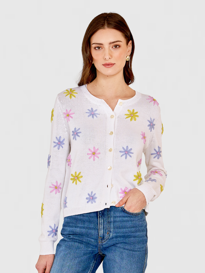 autumn cashmere Daisy Hand Embroidered Cardigan