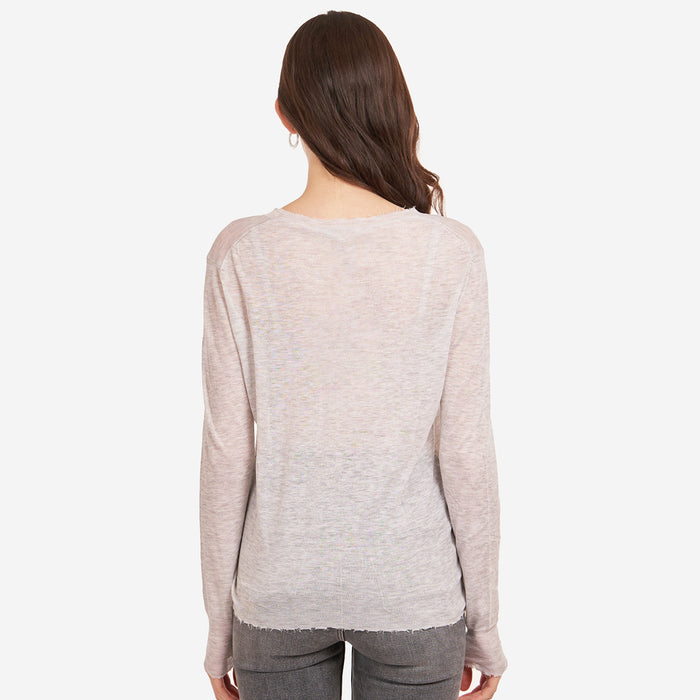 Autumn Cashmere Distressed Edge Crew In Platinum
