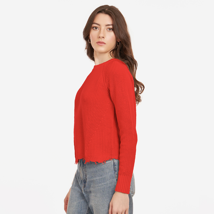 Autumn Cashmere Distressed Scallop Shaker In Apple