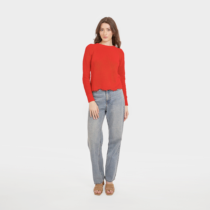 Autumn Cashmere Distressed Scallop Shaker In Apple