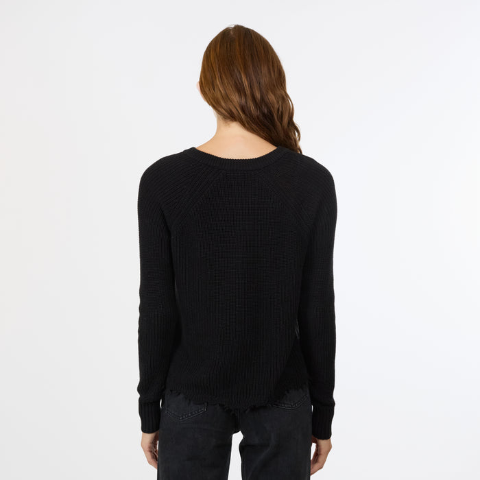 Autumn Cashmere Distressed Scallop Shaker In Black