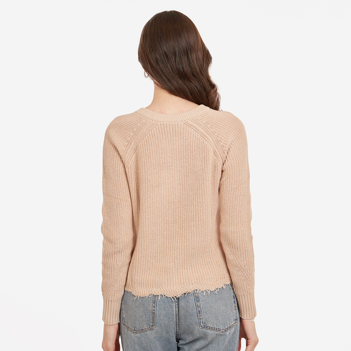 Autumn Cashmere Distressed Scallop Shaker In Latte
